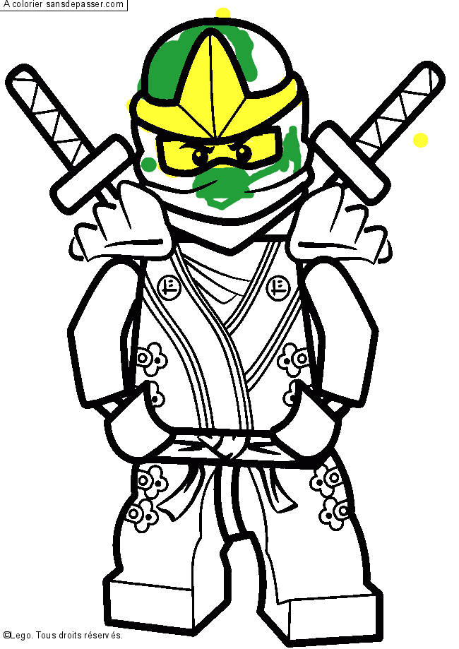 Dessin Colorié : Lloyd – Ninjago Vert Par Un Invité – Sans Dépasser pour Coloriage En Ligne Ninjago