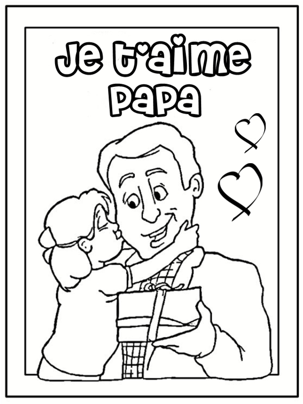 Dessin Fete Des Peres Coeur encequiconcerne Carte Imprimable A Colorier Fete Papa
