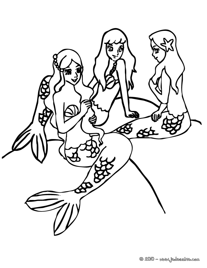 Dessin Les Sirenes pour Dessin A Colorier Et A Imprimer De Sirene
