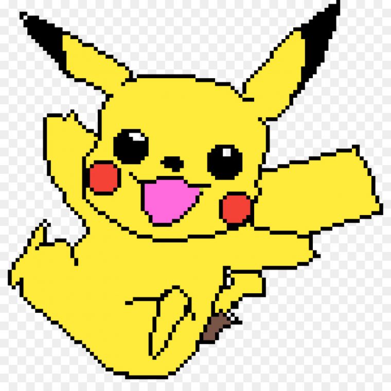 Dessin Pikachu Pixel Art pour Tuto Nymphali Pokacmon