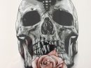 Dessin Tete De Mort Avec Rose Facile - Coloriage D'Un Uage Rock'N tout Dessin Tete De Mort Facile