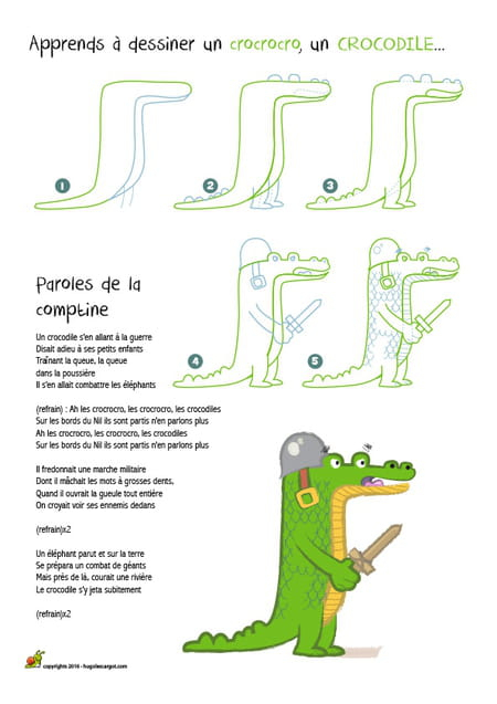 Dessiner Un Crocodile encequiconcerne Hugo L'Escargot Chanson