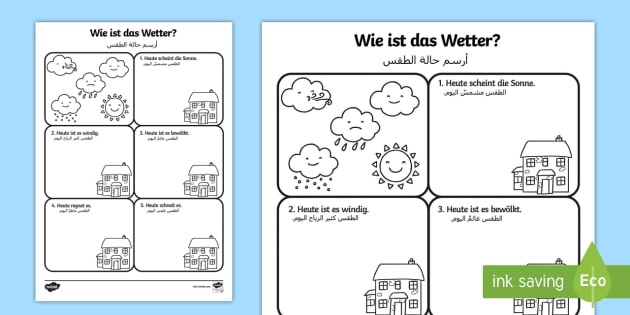Deutsch-Arabisches Wie Ist Das Wetter Arbeitsblatt encequiconcerne Das Wetter Arbeitsbla¤Tter Daf