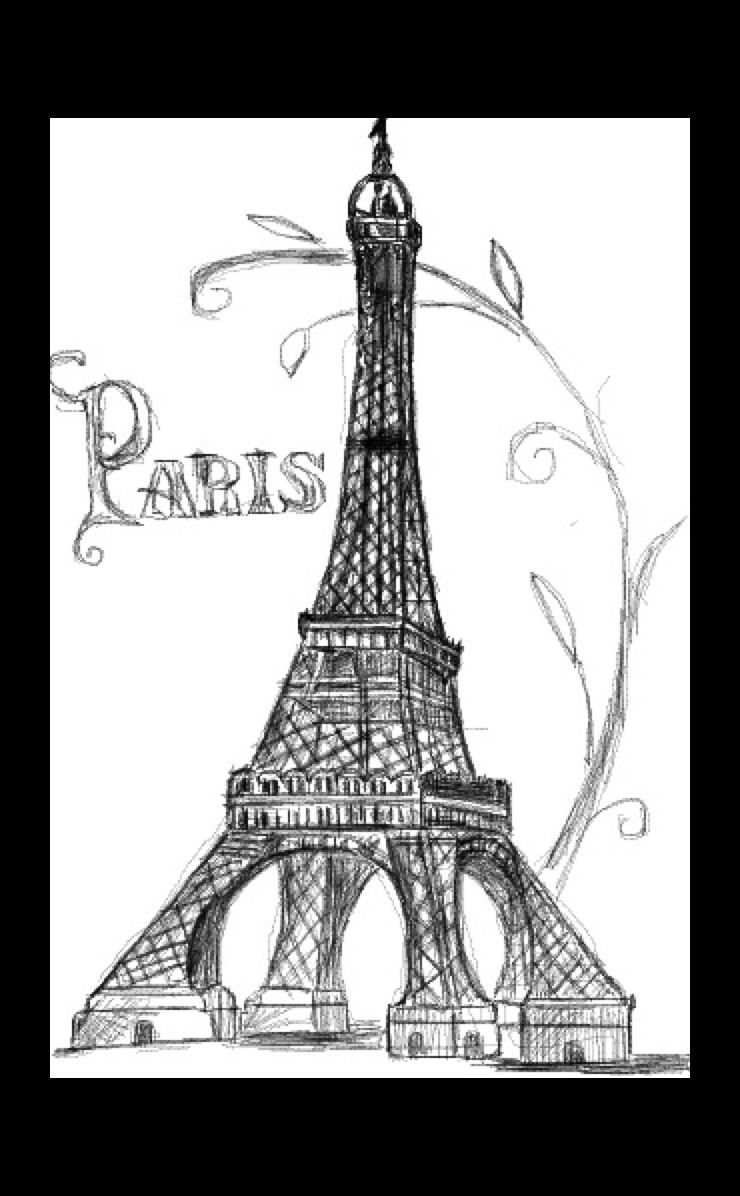 Eiffel Tower Drawing | Eiffel Tower Drawing, Eiffel Tower Art, Paris tout Dessin A Colorier Facile Tour Eiffel