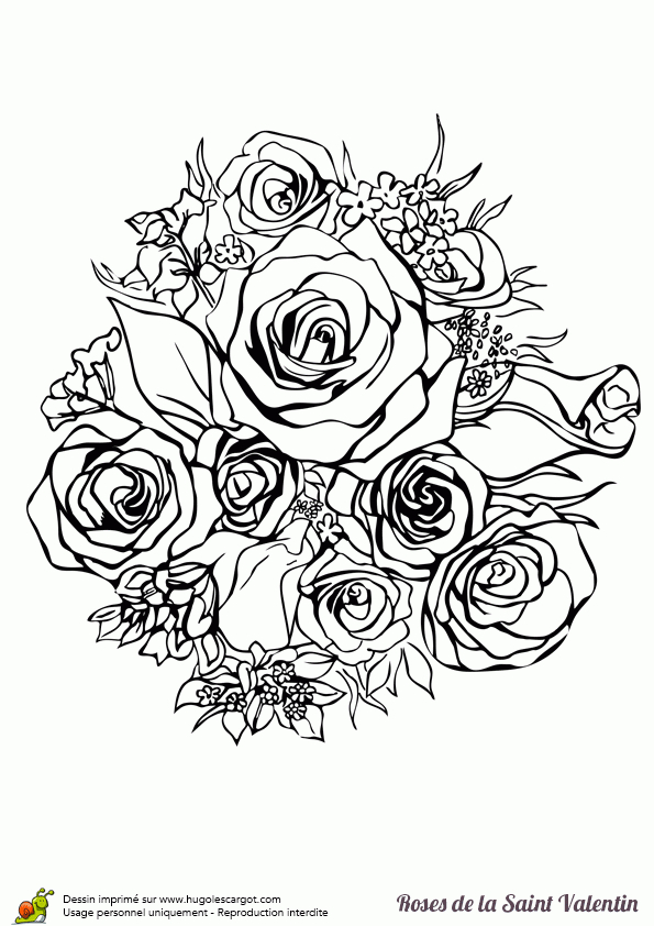 Épinglé Sur Coloriages Pour Les Amoureux concernant Hugo L&#039;Escargot Bouquet De Fleurs