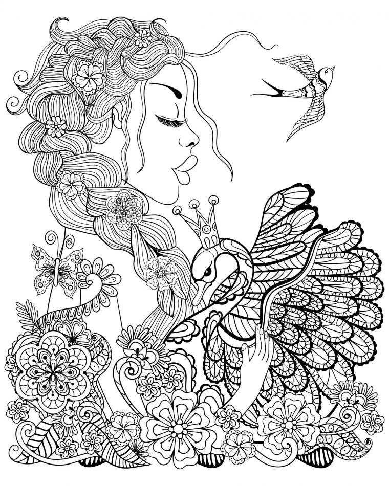 Femme Cygne Et Oiseau – Coloriage D'Oiseaux – Coloriages Pour Enfants encequiconcerne Dessin Pour Enfant A Imprimer