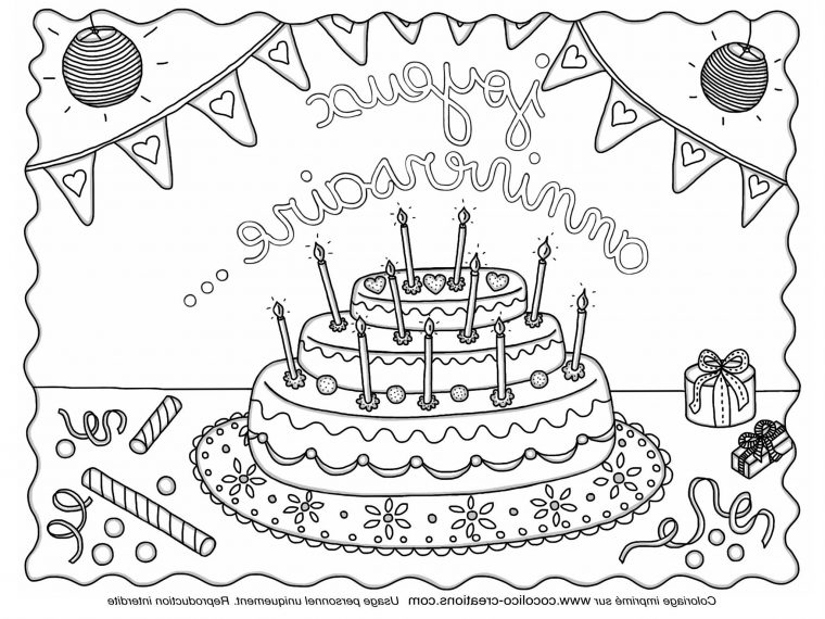 Gateau À Colorier – Coloriage Gratuit Imprimer pour Coloriage Maternelle Pdf 8 Ans