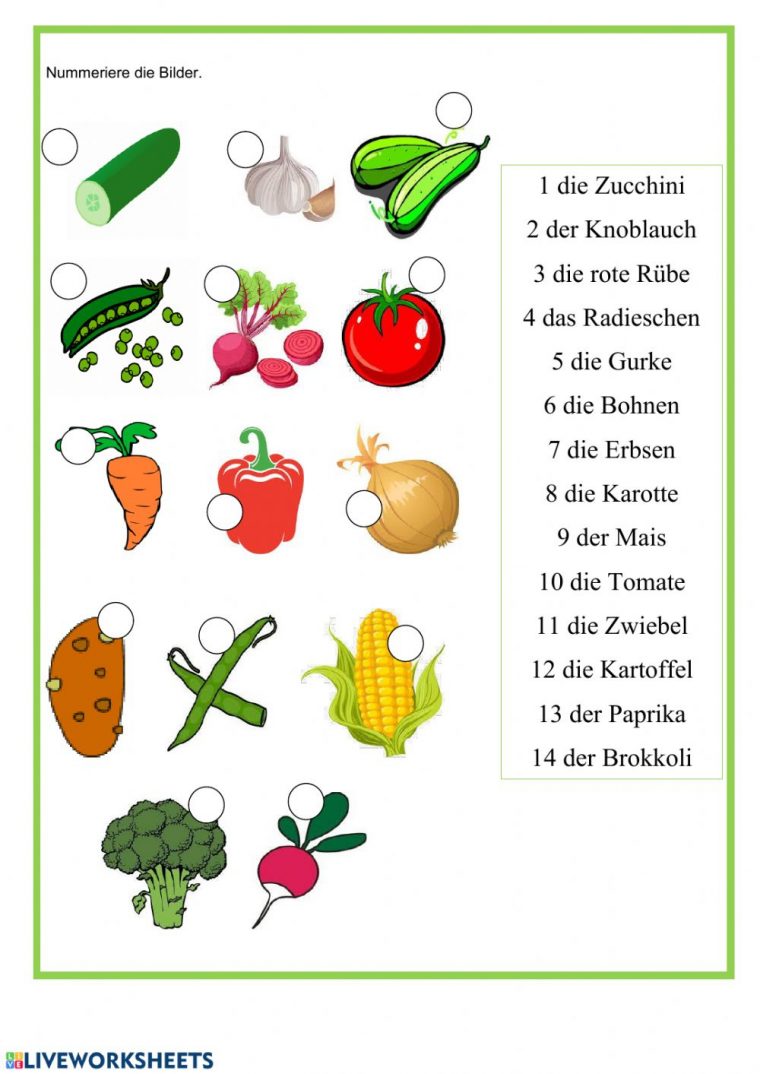 Gemüse Worksheet pour Obst Und Gemause Grundschule Ideenreise