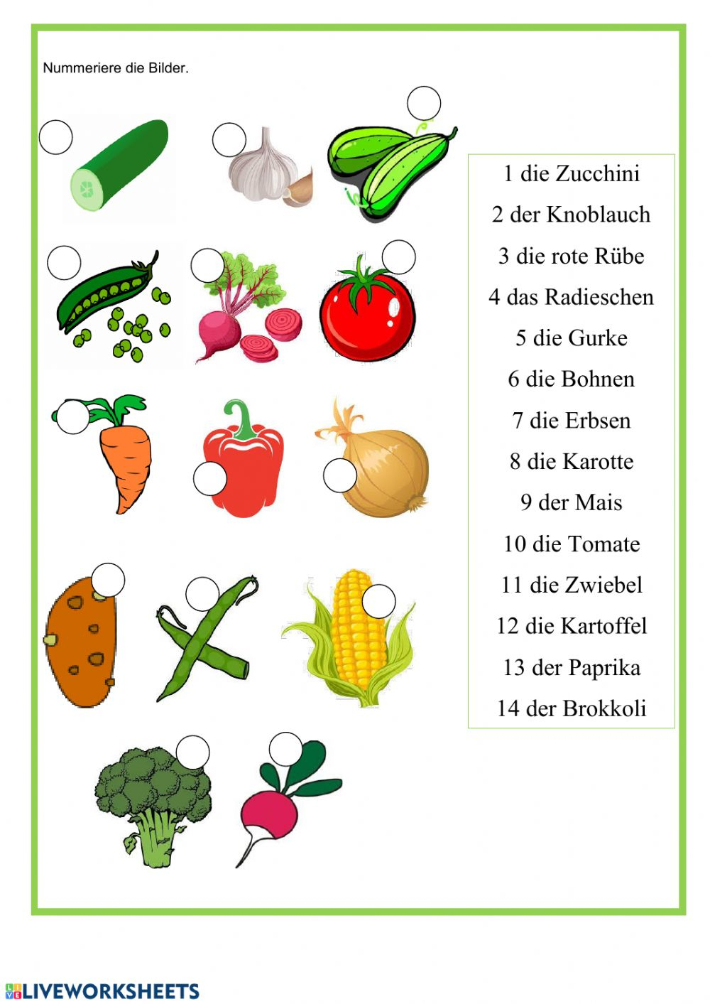 Gemüse Worksheet pour Obst Und Gemause Grundschule Ideenreise
