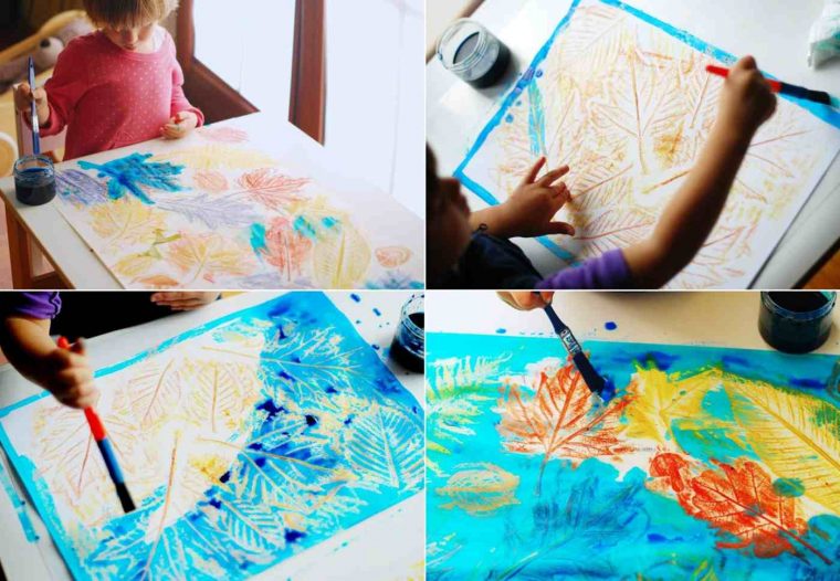 Herbst Bilder Malen Mit Kindern Und Blätter & Bäume Als Motive Nutzen dedans Malen Mit Wasserfarben Bilder
