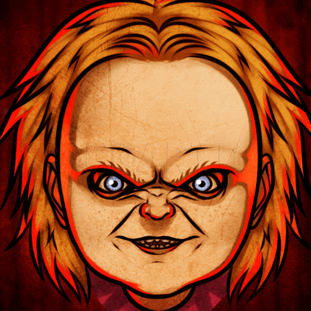 How To Draw Chucky Easy By Dawn | Dragoart avec Dessin Face Facile