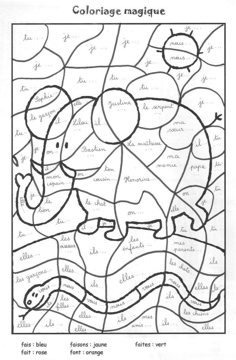 Idee 17 Coloriage Magique Ce1 Lecture | Coloriage Magique Ce1 serapportantà Passé Composé Coloriage Magique