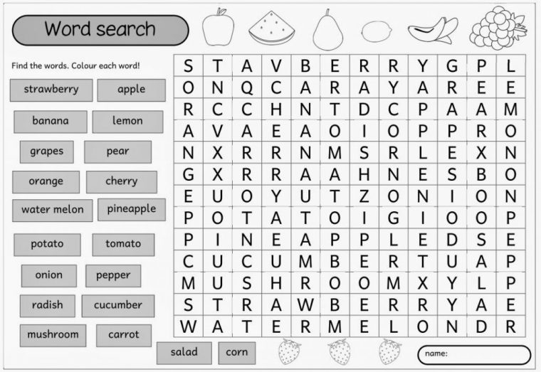 Ideenreise - Blog | Gitterrätsel Zum Thema „Vegetables And Fruits&quot; intérieur Ideenreise Obst