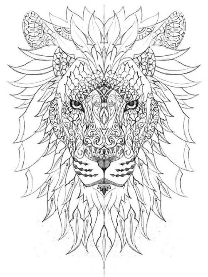 Impressive Dodle Art Of Lion Difficult Coloring Pages For Adults concernant Coloriage Mandala Lion À Imprimer