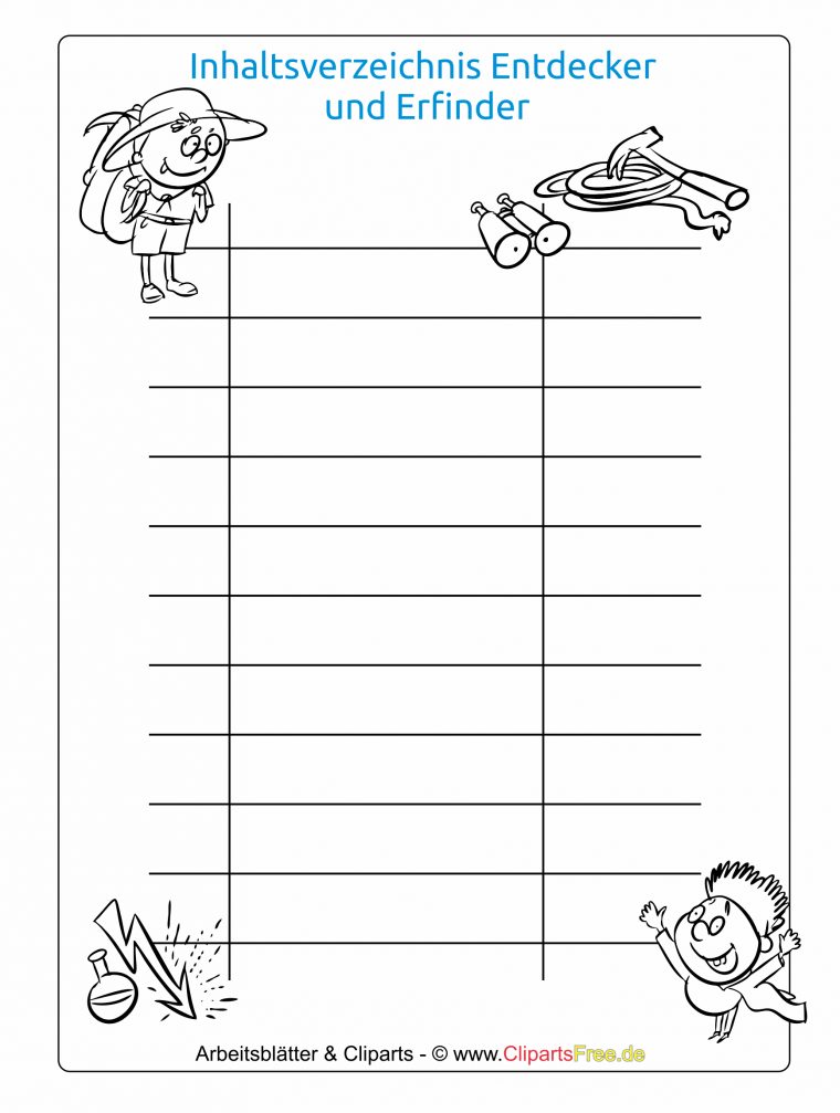 Inhaltsverzeichnis Vorlage Ohne Datum – Einzahl 18 Erstaunlich tout Inhaltsverzeichnis Ohne Datum Vorlage