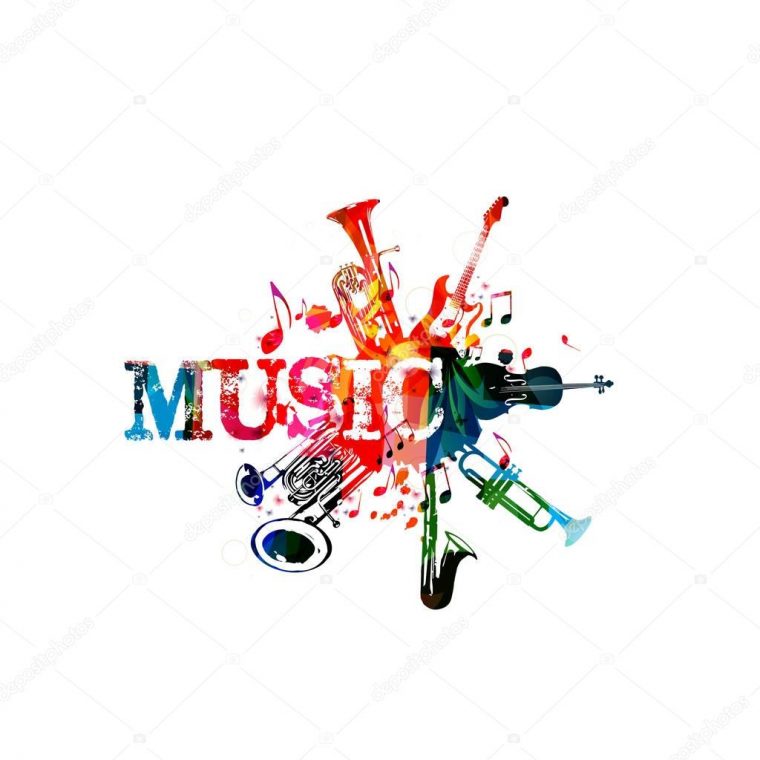 Inscription De La Musique Avec Des Notes De Musique — Image Vectorielle pour Chanson Diguedi Avec Images