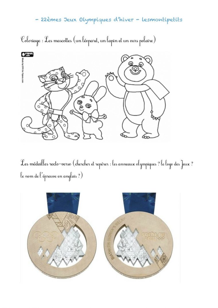 # Jeux Olympiques D'Hiver # – Les Monti Petits (En Bretagne) tout Coloriage Maternelle Pdf 7Mo