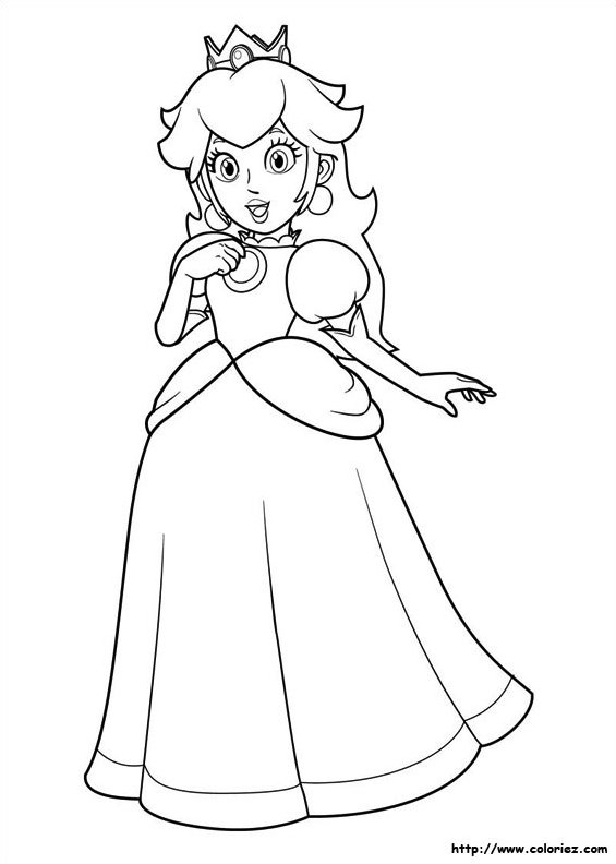 Jolie Princesse Peach serapportantà Pitch Coloriage Magique