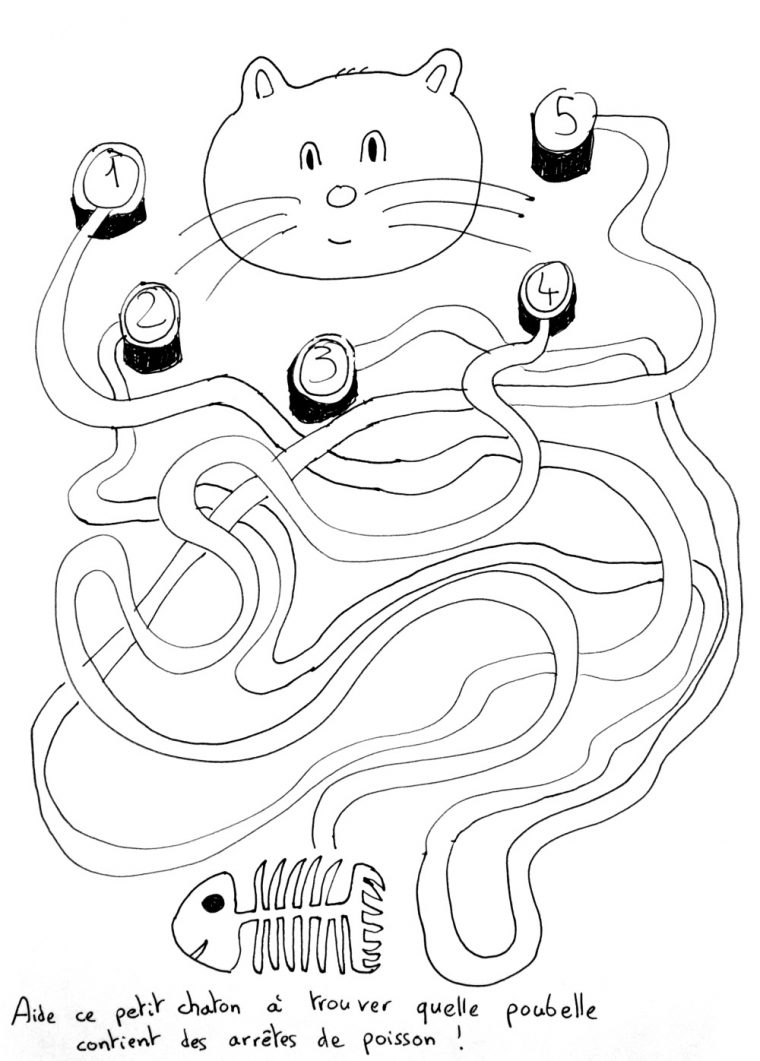 Labyrinthe Chat – Labyrinthes À Colorier – Coloriages Enfants Biboon serapportantà Dessin Pour Enfant A Imprimer