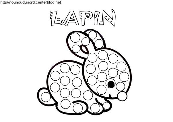Lapin Bébé De Pâques Coloriage, Pour Gommettes, En Couleur | Coloriage encequiconcerne Gommettes Poussins A Imprimer