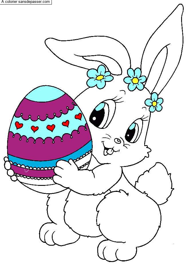 Lapin Dessin Oeuf De Paques – Pâques Lapin Avec Son Oeuf Au Chocolat encequiconcerne Coloriage En Ligne Oeuf De Paques