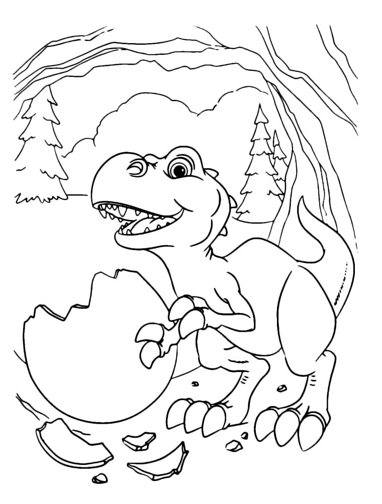 L'Era Glaciale – Il Piccolo Di T-Rex Appena Uscito Dall'Uovo destiné Dessin A Colorier Facile T Rex