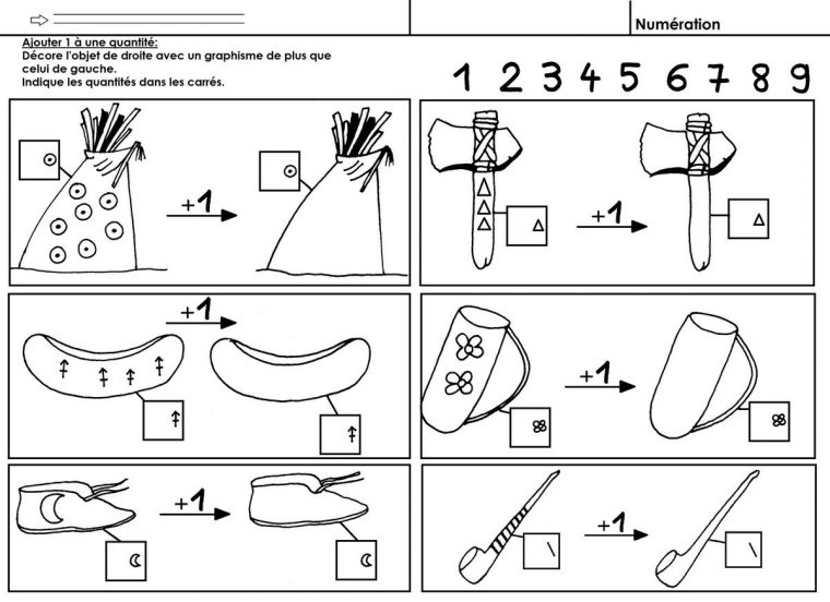 Les Indiens D'Amérique, Numération – École Maternelle Gellow encequiconcerne Coloriage Maternelle Pdf 9 Mois