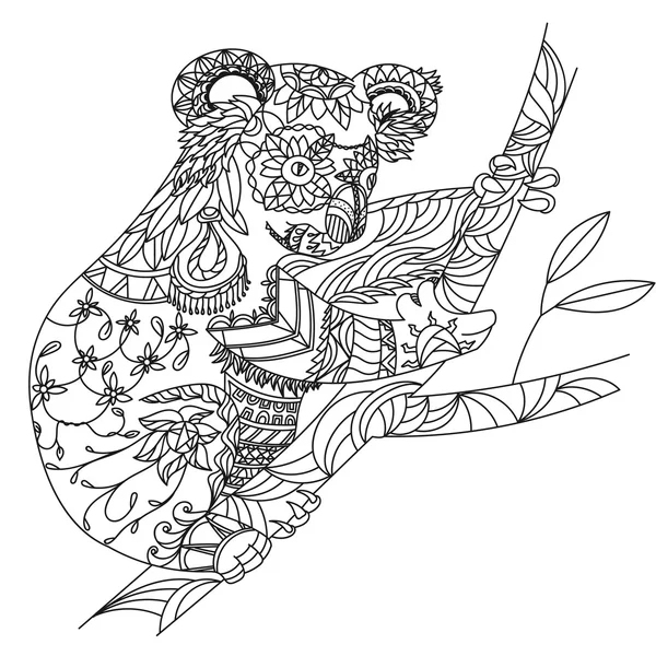 Licorne Avec Mandala Et Ornement De Paisley. Coloriage Adulte destiné Coloriage Koala Mandala