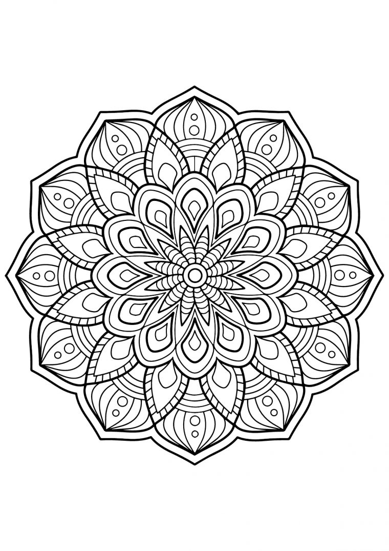 Mandala Complexe Livre Gratuit 3 – Coloriage Mandalas – Coloriages Pour à Coloriage Krokmou Mandala