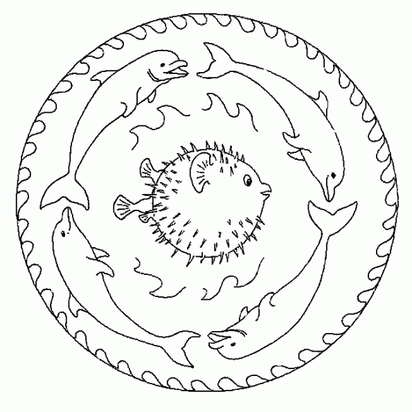 Mandala Dauphin concernant Jeux De Fille Coloriage Mandala