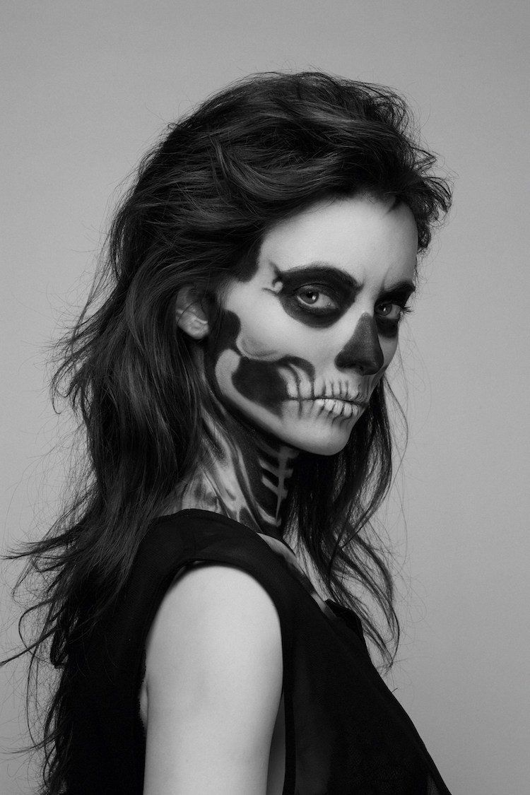 Maquillage D'Halloween Qui Fait Peur : 50 Idées En Photos Et Vidéos encequiconcerne Squelette Qui Fait Peur