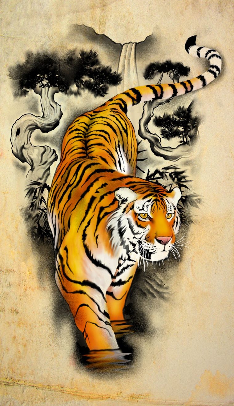 Meilleure Nouvelle Dessin Traditionnel Japonais Tigre - Bethwyns Project encequiconcerne Images Dessin Tigre