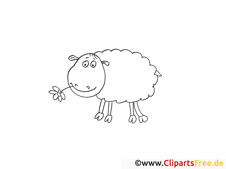 Mouton Image Gratuite – Campagne À Colorier – Ferme Coloriages Dessin destiné Dessin D'Un Gros Mouton A Colorier
