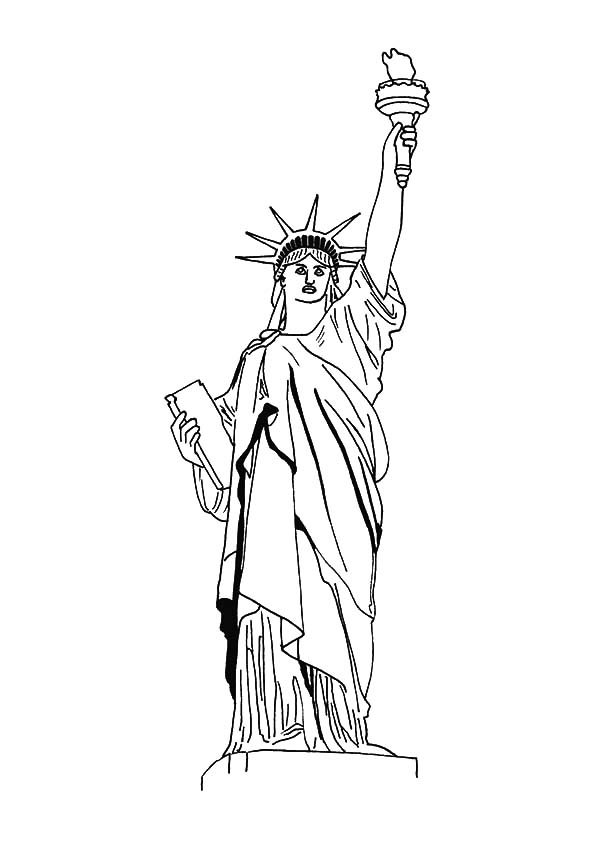 New York Statue Of Liberty Coloring Page – Download & Print Online encequiconcerne Statue De La Libertac Dessin