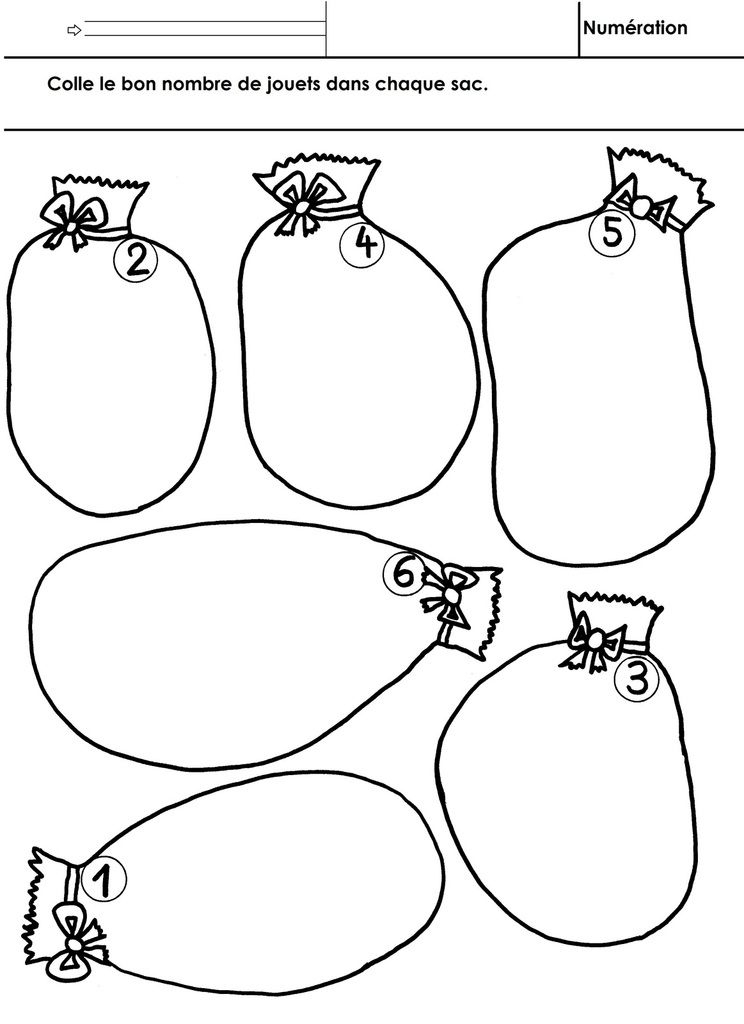 Noël, Numération À 6 – École Maternelle Gellow | Atelier Noël intérieur Coloriage Maternelle Pdf 6 Ans