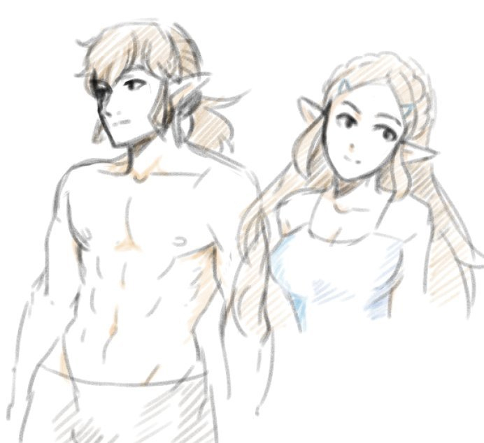 Ocean'S Gay Waves — Sketchies Of Link And Zelda From Botw Thirsty Much tout Disegni Da Colorare Manga Zelda Breath Of The Wild