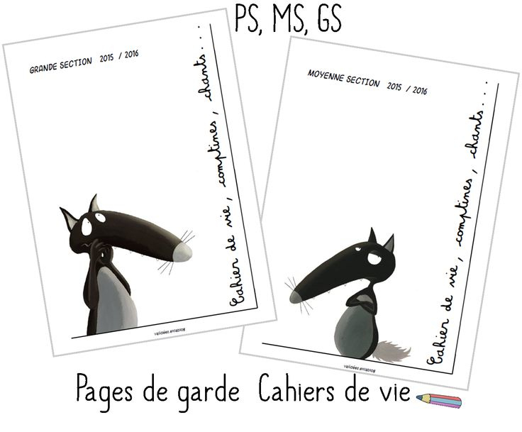 Pages De Garde Maternelle Le Loup | Cahier De Vie Maternelle, Page De dedans Coloriage Maternelle Pdf 9 Mois