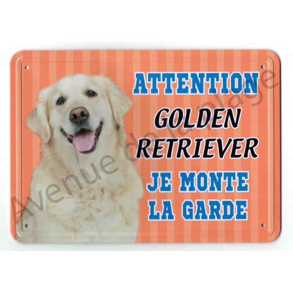 Pancarte Métal Attention Au Chien – Golden Retriever destiné Image A Imprimer De 2 Goleden Retrever