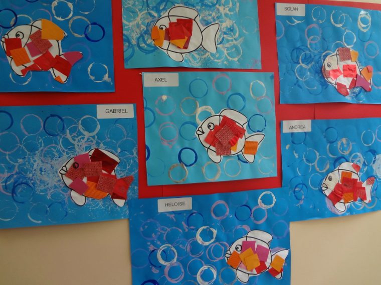 Poisson Rouge | Art Tout-Petits, Créations De Maternelle, Art De Maternelle avec Papier Bulle Maternelle