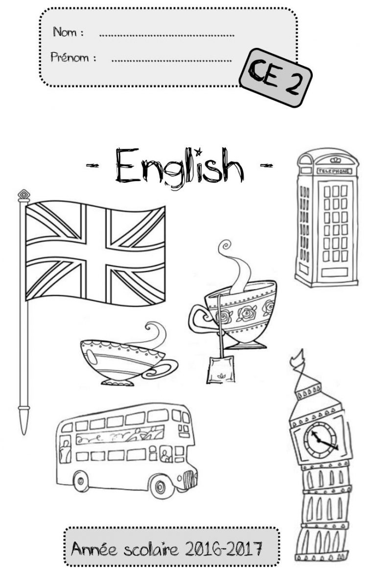 Presentation Cahier Anglais concernant Coloriage Maternelle Pdf 6E