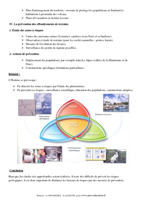 Prévention Des Risques Géologiques – 4Ème – Cours – Géologie – Svt concernant Fiche Sciences Remacdiatiion Pdf