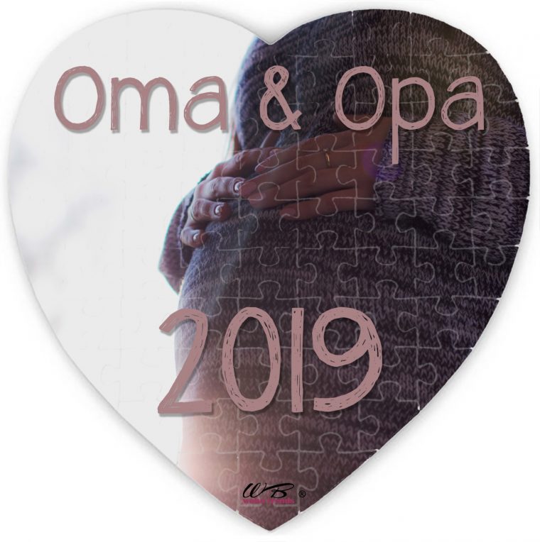 Puzzle-Botschaft Herz, Oma & Opa 2019 – Baby-Bauch, 75 Teile 19X19Cm concernant Putzzle 4 Teile Herz