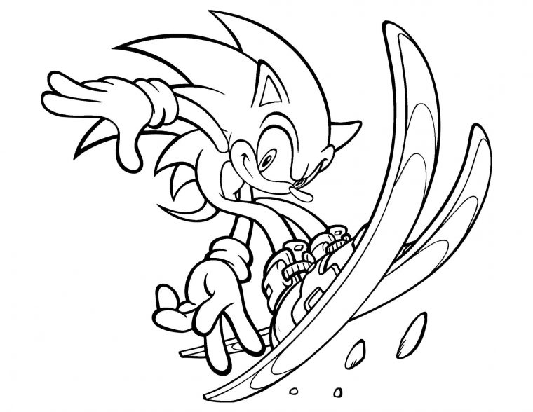 Sonic Fait Du Ski – Coloriage Sonic Le Hérisson – Coloriages Pour Enfants à Dessin A Colorier A Imprimer Sonic