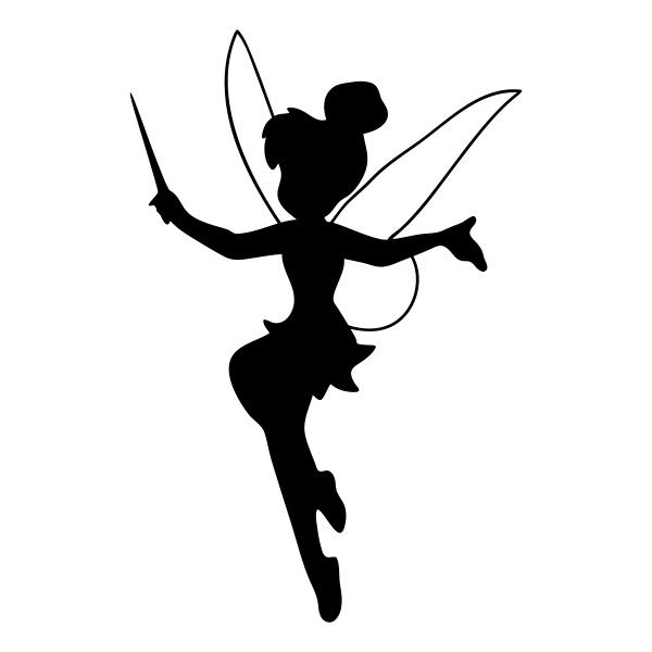 Stickers-Fee-Disney (600×600) | Fairy Tattoo Designs, Silhouette dedans Dessin Clochette Croqui