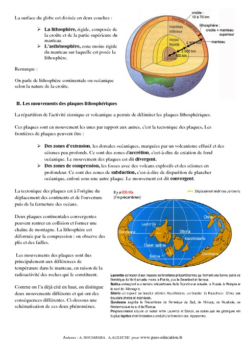 Tectonique Des Plaques – 4Ème – Cours – Globe Terrestre – Svt – Pass avec Fiche Sciences Remacdiatiion Pdf