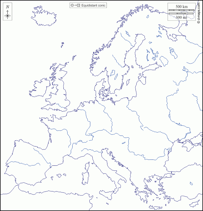 Union Européenne Carte Géographique Gratuite, Carte Géographique Muette encequiconcerne Europe Maps Vierge