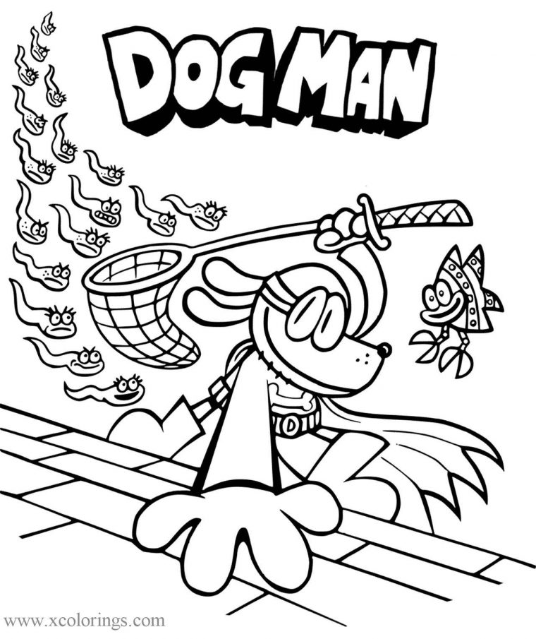 dog man coloring pages