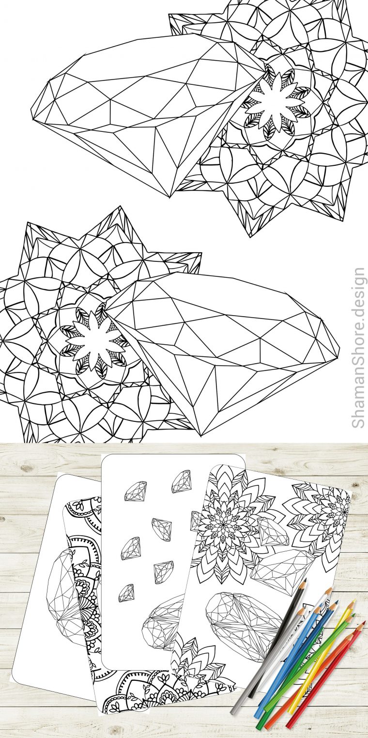 crystals coloring pages