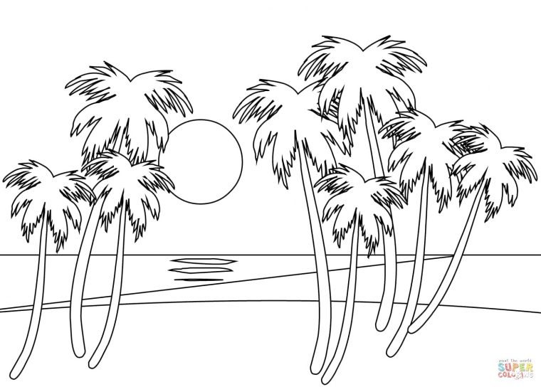 sunset coloring pages