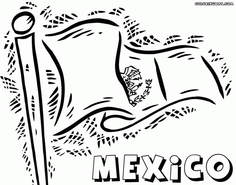coloring page mexico flag
